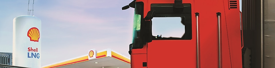 truck in front of Shell station