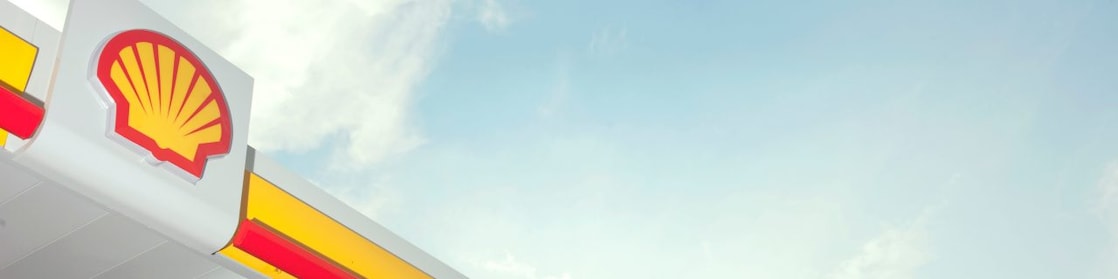 Shell pecten logo on refueling station