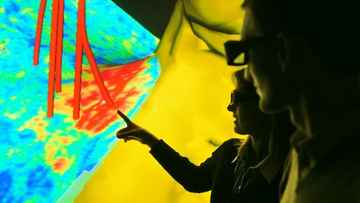 Farklı yüzey altı verilerinin nasıl entegre edilebileceğini belirten kuyu yollarını gösteren sismik görsel 