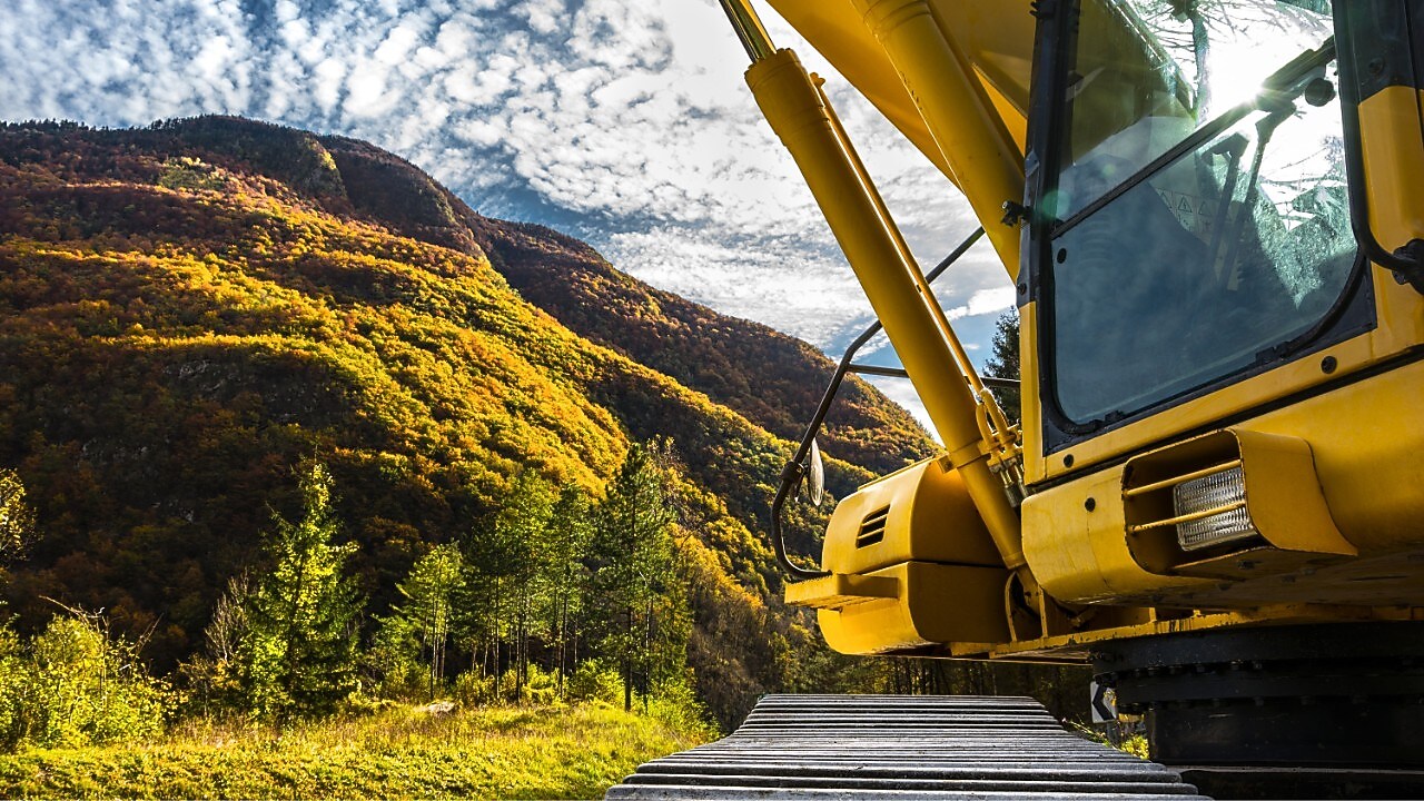 Construction equipment and hillside