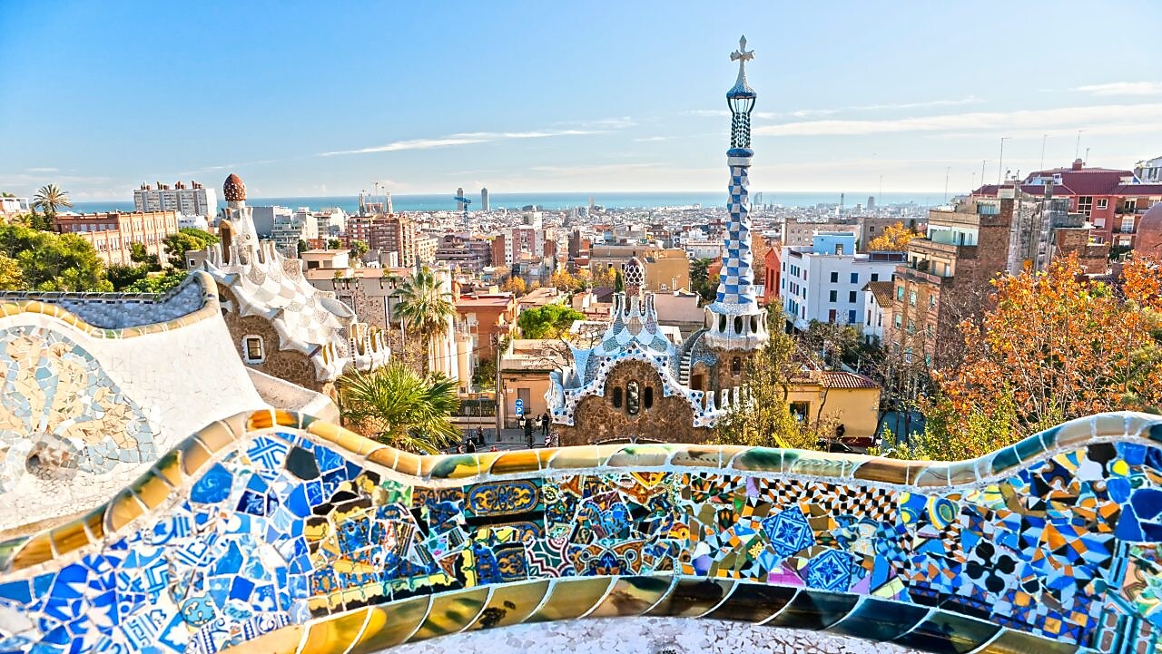 Barselona, İspanya’da Park Guell