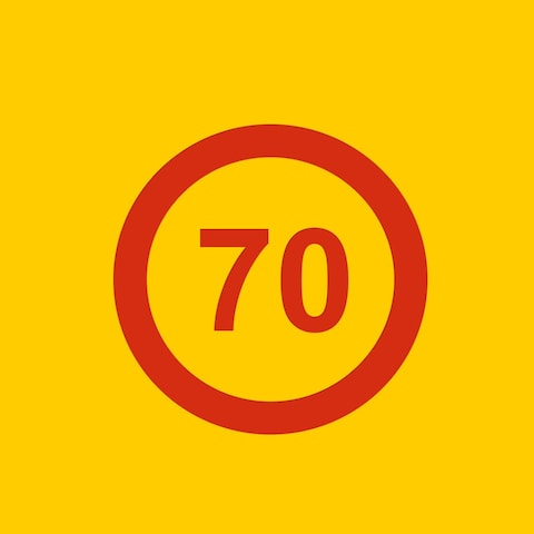 Hız sınırı 70 tabelası