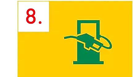 Sarı arka plan üstüne yeşil hız göstergesi