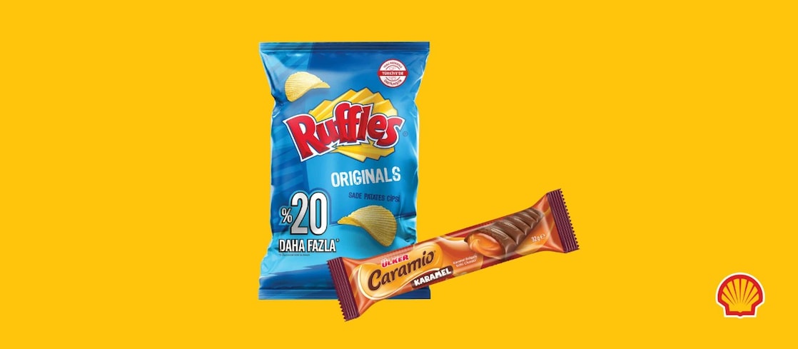 Shell ClubSmart Hep Kazan ile Ruffles Çeşitleri Yanında Alınacak Ülker Caramio Ürünü %30 İndirimli!