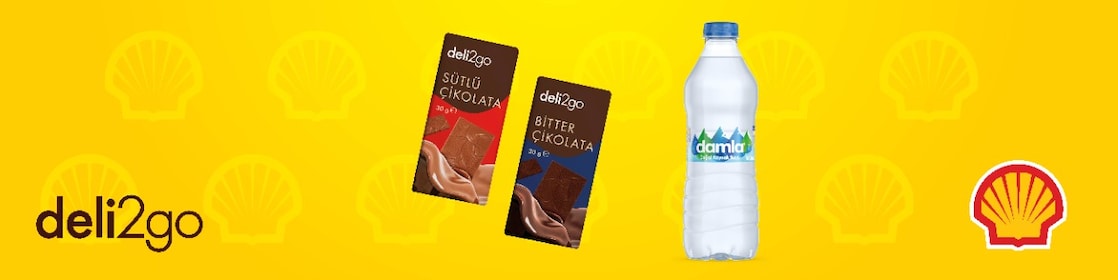 Shell ClubSmart Hep Kazan ile deli2go Tablet Çikolata Ürünü Yanında Alınacak Damla Su Ürünü 1 TL!