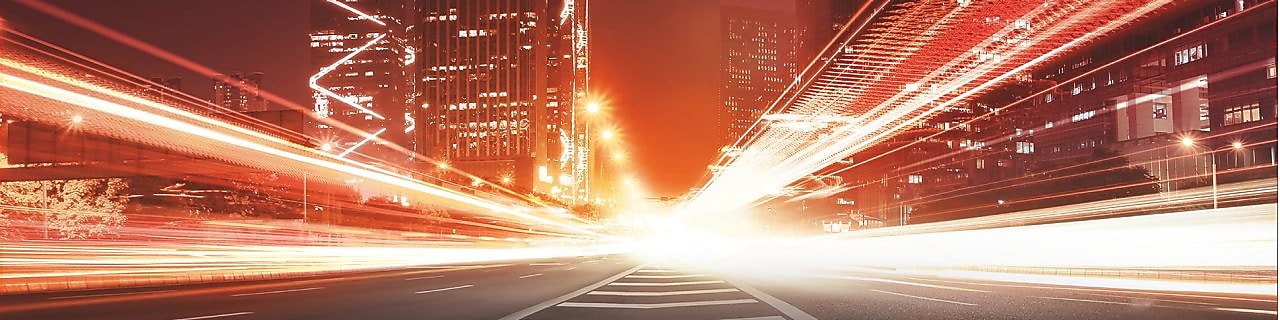 the light trails on the modern building background in china
